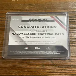 2024 Topps Series 2 Jordan Walker Major League Material Player-Worn #MLM2-JWA - Image 2