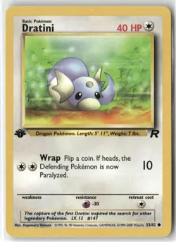 Pokemon Dratini 53/82 1st Edition Team Rocket Common - Image 1