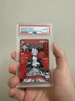 Bandai 2025 Japanese One Piece Monkey D. Luffy #014 Magazine Vol.20 PSA 10 - Image 1