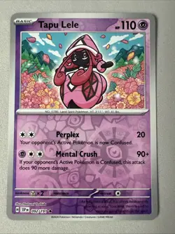 Pokemon TCG * SV Surging Sparks * 092/191 Tapu Lele Rare * REVERSE HOLO * NM - Image 1