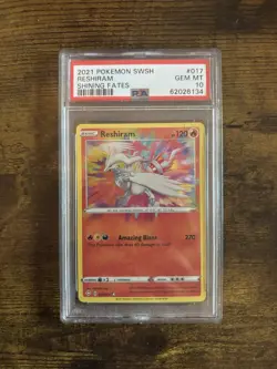 2021 Pokemon Shining Fates Reshiram Amazing Rare 017/072 PSA 10 Gem Mint - Image 1