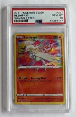 Pokemon Reshiram 017/072 Amazing Rare SWSH Shining Fates PSA 10 GEM MINT - Image 1