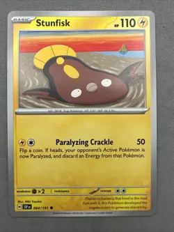 Pokemon TCG * SV Surging Sparks 064/191 Stunfisk Common * FRESH PK - Image 1