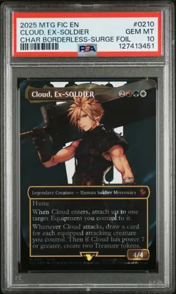 2025 MTG FINAL FANTASY COMMANDER #0210 CLOUD, EX-SOLDIER PSA 10 - Image 1