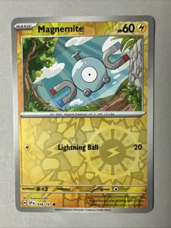 Pokemon TCG * SV Surging Sparks * 058/191 Magnemite Common * REVERSE HOLO * NM - Image 1