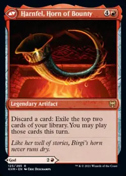 Birgi, God of Storytelling // Harnfel, Horn of Bounty [Kaldheim] Foil Near Mint - Image 2