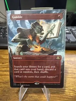 Wizards of the Coast Gamble Sorcery Rare Dominaria Remastered Red 433 Borderless - Image 1
