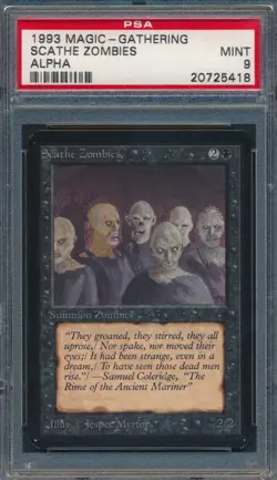Alpha Scathe Zombies PSA 9 Graded Magic MTG (5418) -magicgraders- - Image 1