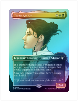 1x Teysa Karlov, Borderless Art Foil, Commander Masters, Magic MTG NM - Image 1