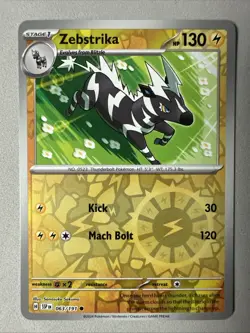Pokemon TCG * SV Surging Sparks * 063/191 Zebstrika Common * REVERSE HOLO * NM - Image 1