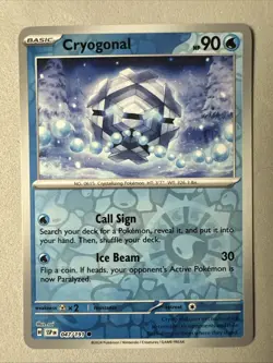 Pokemon TCG * SV Surging Sparks * 047/191 Cryogonal Common * REVERSE HOLO * NM - Image 1