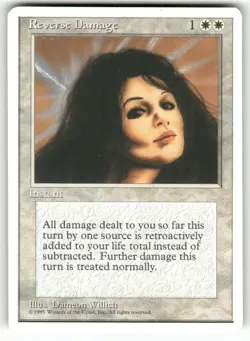 Reverse Damage Rare Fourth Edition Magic: The Gathering Near Mint - Image 1