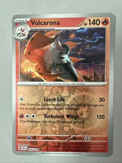 Pokemon TCG * SV Surging Sparks * 025/191 Volcarona Common * REVERSE HOLO * NM - Image 1