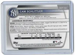 CAM SCHLITTLER 2025 Bowman Chrome #BCP-166 1st Bowman MEGA REFRACTOR Yankees - Image 2