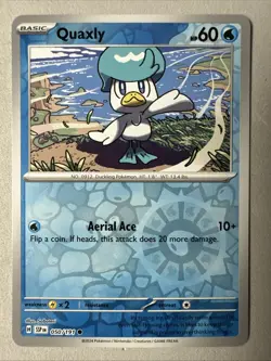 Pokemon TCG * SV Surging Sparks * 050/191 Quaxly Common * REVERSE HOLO * NM - Image 1