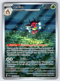 Ledian 144/142 S&V Stellar Crown Pokemon Card TCG Nintendo Illustration Rare Nm - Image 1