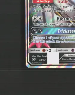 Zoroark GX 53/73 Shining Legends Ultra Rare Holo Pokemon Card NM - Image 5