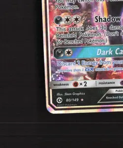 Umbreon GX 80/149 Sun & Moon Ultra Rare Holo Pokemon Card MP - Image 5