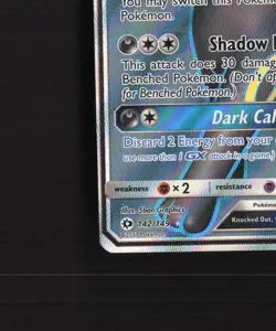 Umbreon GX 142/149 Sun & Moon Full Art Ultra Rare Holo Pokemon Card MP - Image 5