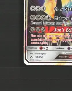 Dusk Mane Necrozma GX 90/156 Ultra Prism Ultra Rare Holo Pokemon Card NM - Image 5