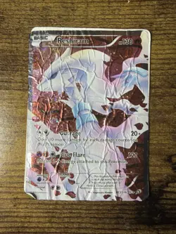 Pokemon TCG Reshiram Holo Full Art Card RC22/RC24 Legendary Treasures DAMAGED - Image 1