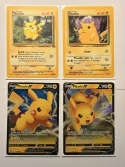 Pikachu Jungle, Base Set, Promo Ultra Rare - X4 Card Lot A2 - Image 1