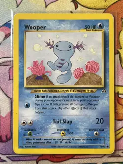 Wooper 71/75 2001 Neo Discovery Pokemon Card Nintendo Vintage WOTC Common - HP - Image 1