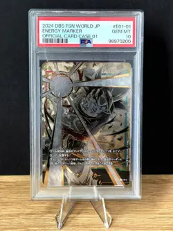 Dragon Ball Fusion World Card Case Son Goku Gold Energy Marker #E01-01 PSA 10 - Image 1