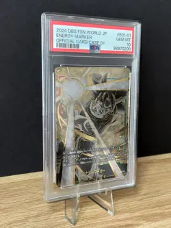 Dragon Ball Fusion World Card Case Son Goku Gold Energy Marker #E01-01 PSA 10 - Image 4