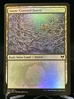 Magic the Gathering MTG Kaldheim Basic Snow Land - Snow Covered Forest Foil - Image 1