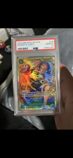 2025 ONE PIECE OP13 #118 CARRYING ON HIS WILL MONKEY D LUFFY SEC PSA 10 GEM MINT - Image 1