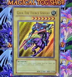Yugioh Gaia The Fierce Knight LOB-006 Ultra Rare Original Print Konami 2002 NM - Image 1