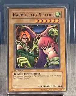 Yugioh Harpie Lady Sisters MRD-009 Super Rare Original 1st edition MP grade - Image 3