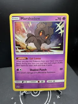 Pokemon TCG Sun & Moon Marshadow SM85 Black Star Promo Cosmos Holo LP - Image 1