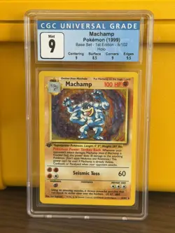1999 Pokemon Machamp 1st Edition CGC 9 Mint Holo #8 Base Set - Image 1