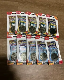 10x Surging Sparks POKEMON TCG Checklane Blister Set 5 Wooper + 5 Pachirisu - Image 1