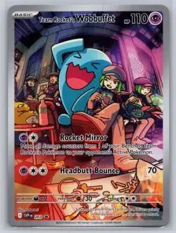 Team Rocket's Wobbuffet 203 Holo Promo Scarlet & Violet Promo Pokemon Near Mint - Image 1