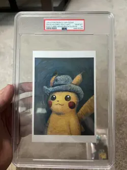 PSA 10 Pokemon Van Gogh Pikachu Grey Felt Hat Museum Exclusive Post Card - Image 1