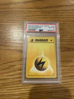 Pokemon Lightning Energy Gym Heroes 1st Edition Card 130/132 PSA 10 - Image 1