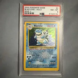 Pokemon Base Set 2 Blastoise Holo #2 Vintage PSA 8 - Image 1