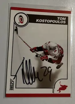 2010-11 Score Tom Kostopoulos #120 Auto Autograph Signed Carolina Hurricanes - Image 3