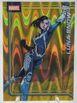 2026 Topps Chrome Marvel Comics #132 Luna Snow Gold RayWave Refractor /50 - Image 1