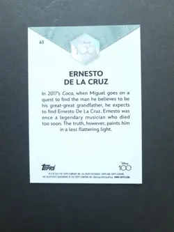 2023 Topps Chrome Disney 100 Ernesto De La Cruz #63 Orange Wave Refractor /25 - Image 4
