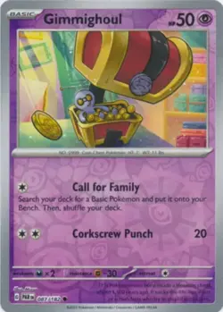 Pokemon SV04: Paradox Rift: Gimmighoul - 087/182 - Reverse Holofoil - Image 1