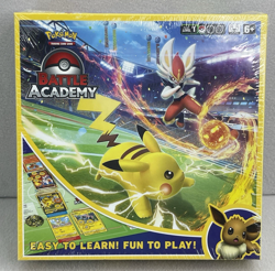 Pokemon Battle Academy Board Game Pikachu Eevee Cinderace Factory Sealed - Image 1