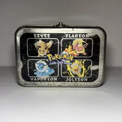 Vintage 1999 Pokemon Collectors Tin Eeevee Flareon Vaporeon Jolteon - Image 1