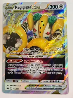 Regigigas Vstar 114/159 Crown Zenith NM Full Art Ultra Rare Pokemon Card - Image 1