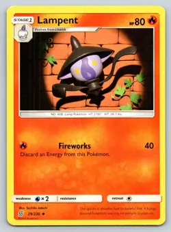 LAMPENT 29/236 UC UNIFIED MINDS POKEMON MP ADACHI - Image 1