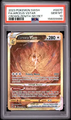 2023 Pokemon Arceus Vstar Crown Zenith Secret FULL ART PSA 10 GG70 RARE Holo - Image 1
