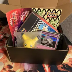 Pokemon Lot Gift Set 1 Mini Binder 20 Cards & Pikachu Toy Christmas Birthday TCG - Image 1